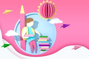 开学季创意剪纸背景图