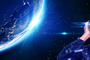 VR科幻科技蓝色星空banner