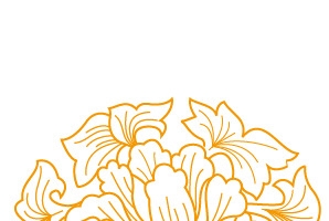 白描十二月份花卉矢量图