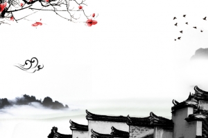 中国风古韵徽派建筑平面广告