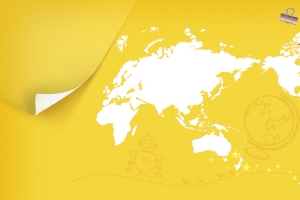 卡通学生世界地图海报banner
