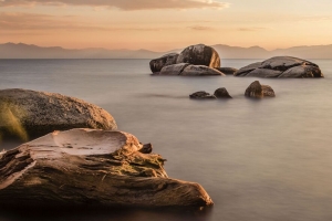 岩石 海 水 黄昏 风景 4k壁纸 3840x2160