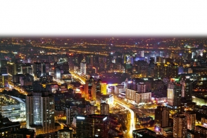 大都市的夜景俯视图