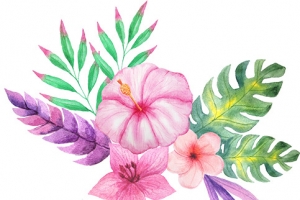 卡通设计请人家效果花朵