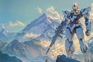 山峰 机甲 高达 3440x1440带鱼屏壁纸