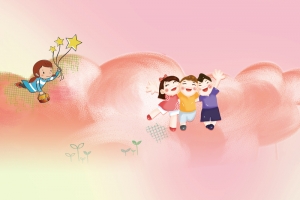 卡通元素背景图儿童节人物