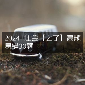 2024注会【之了课堂】精选高频易错30题