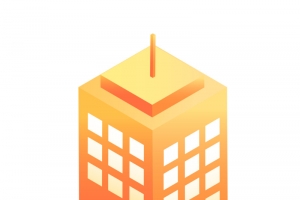 卡通2.5D黄色建筑高清PNG透明免扣设计素材免费下载