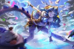 LOL万花通灵 冬季仙灵 同人 妮蔻 英雄联盟4k壁纸