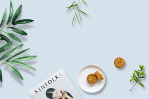 清新简约俯视蓝色banner