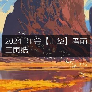 2024注会【中华】考前精华三页纸