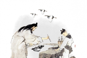 中国风教师节水墨画传统育人背景