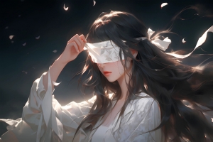 古风美女蒙眼长发唯美高清壁纸 2880x1800免费下载