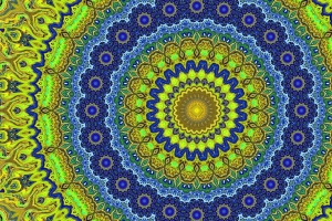 图案 形状 分形 抽象 黄色 蓝色 4k壁纸 3840x2160