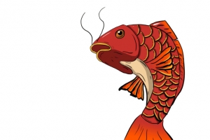 手绘的鲤鱼跃龙门