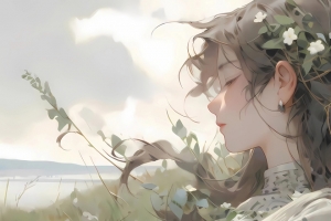 少女 花海 唯美 3440x1440带鱼屏壁纸动漫