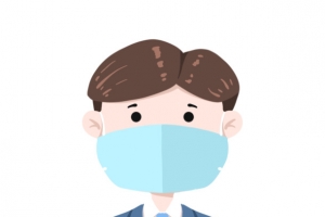抗击肺炎戴口罩的人
