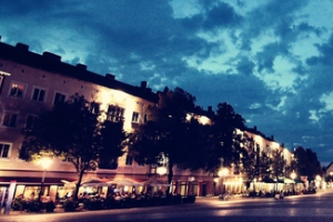欧式夜晚街景banner