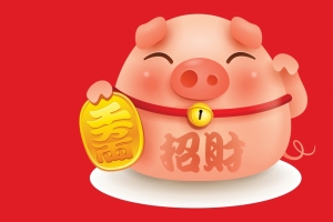 2019招财猪4k壁纸