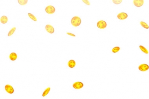 漂浮金币PNG透明素材免费下载