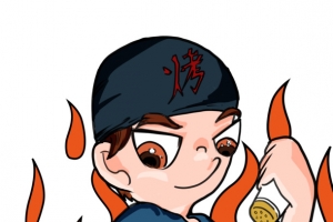 清新卡通漫画美食烧烤达人插画