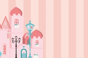 淘宝母婴大促卡通城堡粉色banner