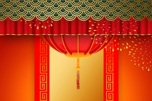 红色云纹背景图