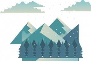 下小雪的山林