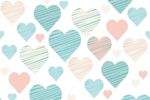 手绘爱心花纹