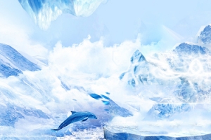 夏季折扣浪漫蓝色海报背景