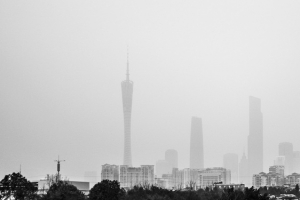 黑白广州塔图片