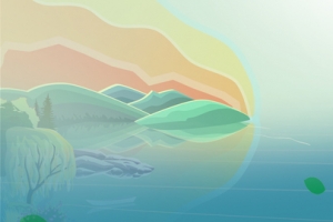 童趣山水banner背景图