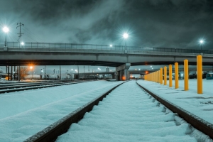 铁轨 铁路 雪 桥梁 冬季 4k壁纸 3840x2160
