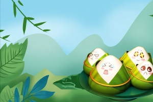 端午节粽子可爱表情背景4k壁纸