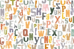 卡通彩色字矢量图