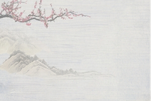 中国风水墨山水画茶道宣传海报背景素材