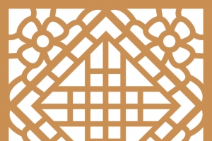 古代窗花矢量图