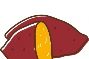 卡通美食烤红薯插画免抠