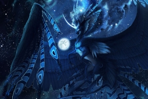 生物 神秘 梦幻 飞行 蓝色 独角兽 鸟类 4k壁纸 3840x2160