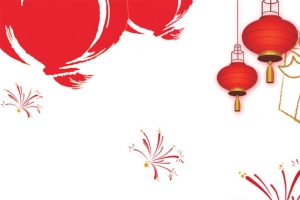 红色彩带烟花灯笼