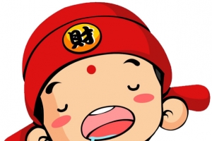 手绘瞌睡财神