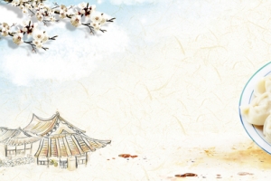 中国风古典梅花食品美食饺子banner