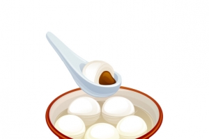 手绘元宵节汤圆免抠图
