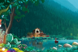 唯美手绘插画商业地产banner