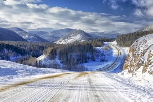 冬天野外道路背景