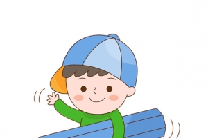拿着画笔的小孩子