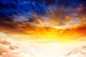 绚丽夕阳红海报背景