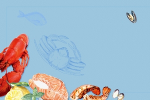 生鲜螃蟹龙虾海鲜美食蓝色banner