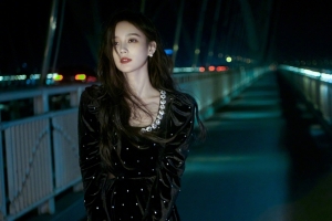 晚上 桥 美女 李一桐 4k 壁纸