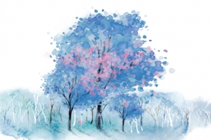 水墨树木免抠素材